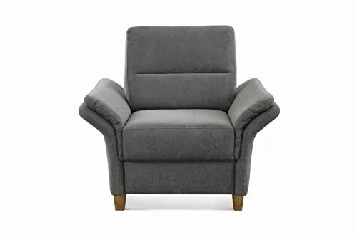 Sillón CAVADORE Wyk gris con muelles y patas de madera por 93,40 €