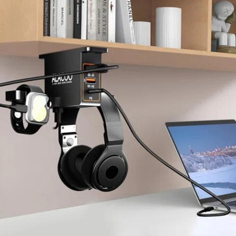 Soporte para auriculares ALACOO con cargador USB
