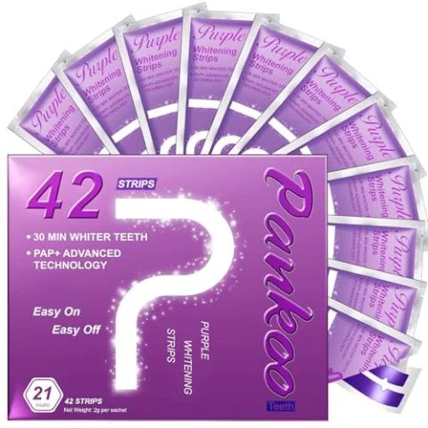 Tiras violetas para blanquear los dientes PankooTeeth