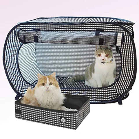 Transportador y jaula portátil Necoichi para gatos