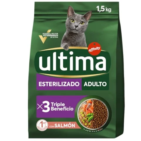 ultima pienso para gatos esterilizados con salmón 1,5 kg