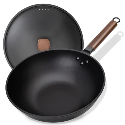 Wok Jobin de acero al carbono de 33 cm