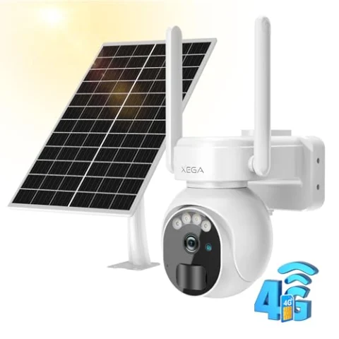 Xega 4G LTE Cámara Vigilancia Exterior con Tarjeta SIM Solar